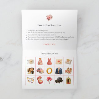 Bridal Shower Bingo Game Board7. Fun Party Helgkort