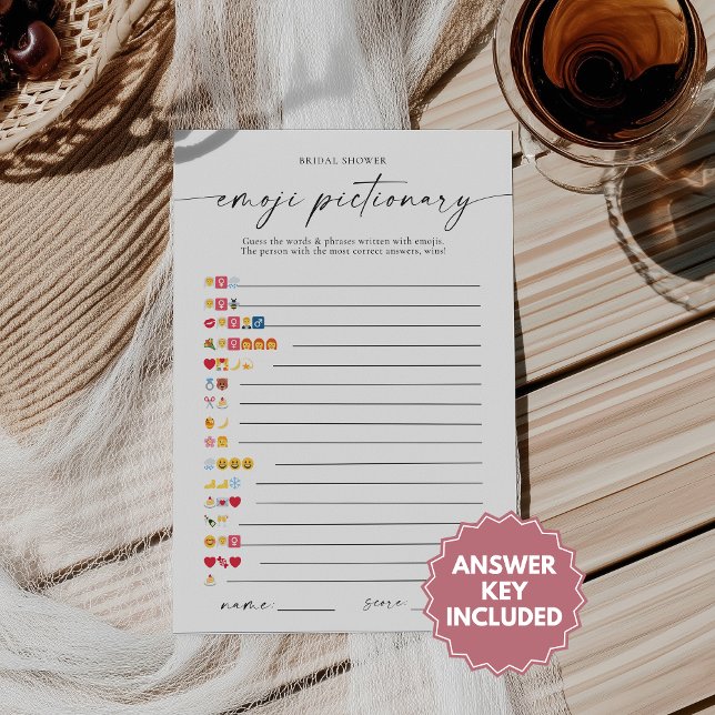 Bridal Shower Emoji Pictionary Game With Answers Inbjudningar (Skapare uppladdad)