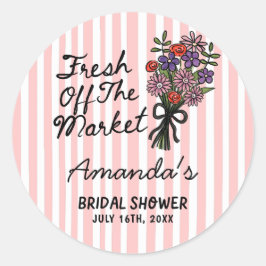 Bridal Shower Fresh Off The Market Stickers Runt Klistermärke