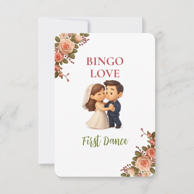 Bridal Shower Game Bingo Card – First Dance (Framsida)
