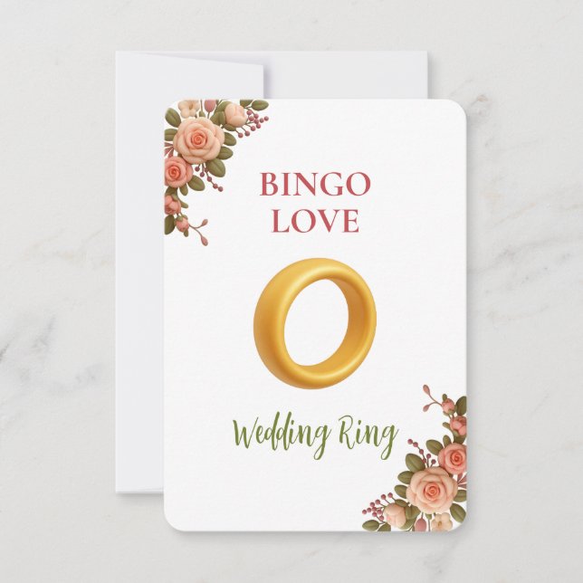 Bridal Shower Game Bingo Card – Wedding Ring (Framsida)
