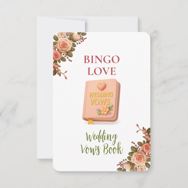 Bridal Shower Game Bingo Card – Wedding Vows Book (Framsida)