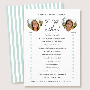 Bridal Shower Gissa Vem Partykort Foto Teal Rådkort