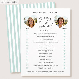 Bridal Shower Gissa Vem Partykort Foto Teal Rådkort