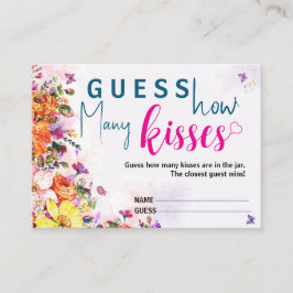 Bridal Shower Guess How Many Kisses Spring Floral Tilläggskort