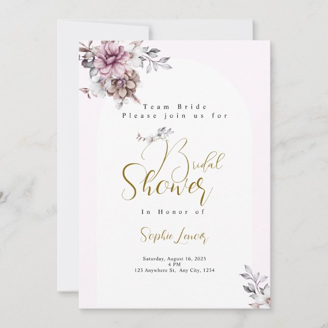 Bridal Shower Invitation Card Meddelande (Framsida)