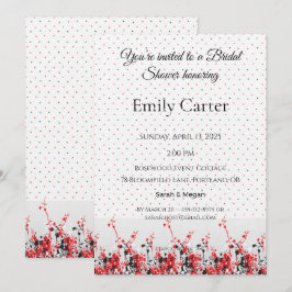 Bridal Shower Invitation Elegant Floral Template Inbjudningar