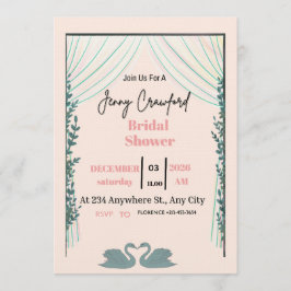 Bridal Shower Invitation | Elegant Pink Customizab Inbjudningar