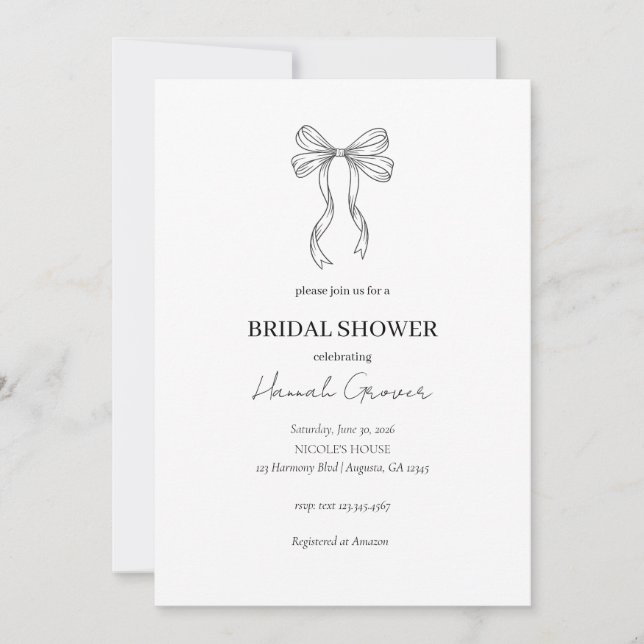 Bridal Shower Invitation Inbjudningar (Framsida)