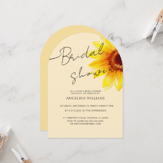 Bridal Shower Invitation Watercolor Sunflower Inbjudningar