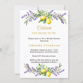 Bridal Shower lavender florals lemons Inbjudningar