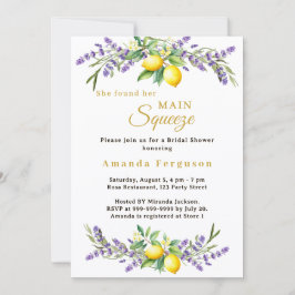 Bridal Shower lavender florals lemons main squeeze Inbjudningar