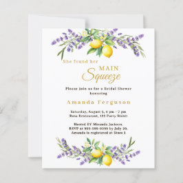 Bridal Shower lavender lemons squeeze invitation