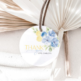 Bridal Shower Main Squeeze Blue Yellow Favor Gåvor Etiketter