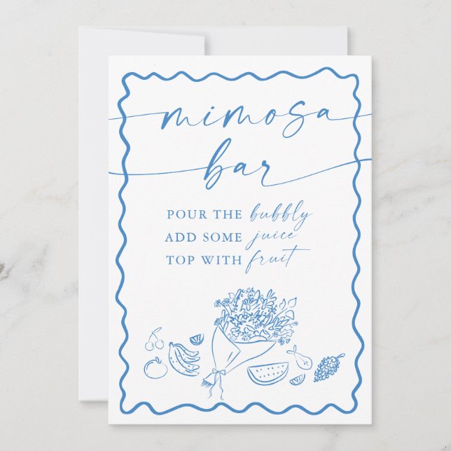 Bridal Shower Mimosa Bar Sign, Farmers Market  Inbjudningar (Framsida)