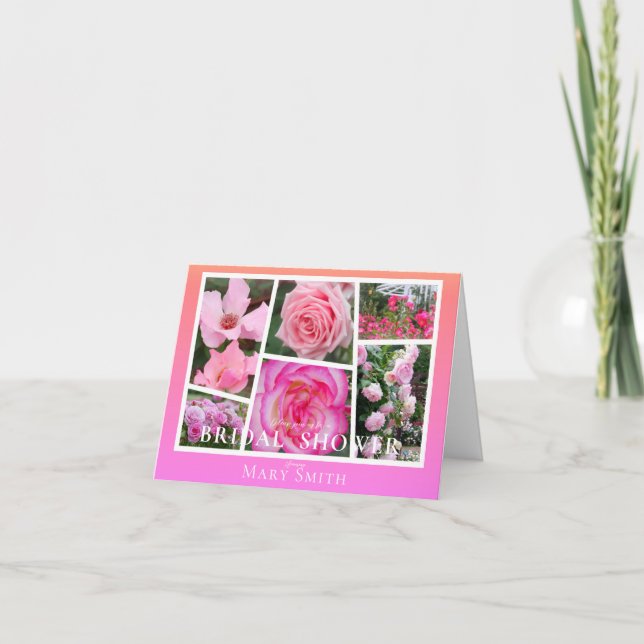 Bridal Shower (Pink Roses) Inbjudan (Framsida)