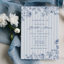 Bridal Shower Something Blue Party Invitation
