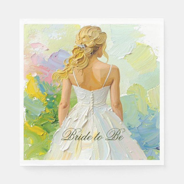 Bridal Shower Spring colours Wedding Dress Pappersservett (Framsidan)