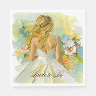 Bridal Shower Spring flowers Wedding Dress Pappersservett