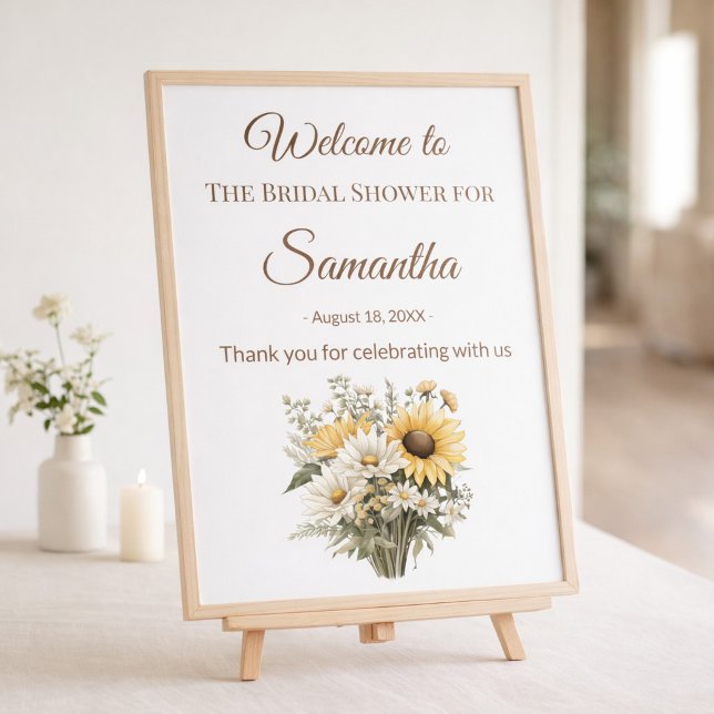 Bridal Shower Summer Daisy Sunflower Welcome Sign (Skapare uppladdad)