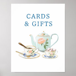 Bridal Shower Tea Party Cards & Gifts Sign Poster