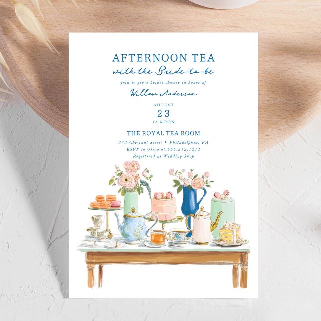 Bridal Shower Tea Party Invitation Illustration Inbjudningar (Skapare uppladdad)