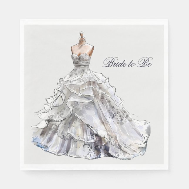 Bridal Shower Wedding Dress Pappersservett (Framsidan)