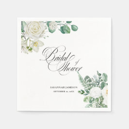 bridal shower welcome sign, eucalyptus bridal  pappersservett