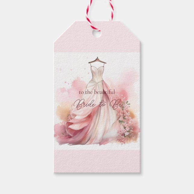 Bridal Shower White Wedding Dress  Presentetikett (Framsidan)