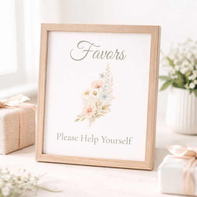 Bridal Shower Wildflower Favor Table Sign (Skapare uppladdad)