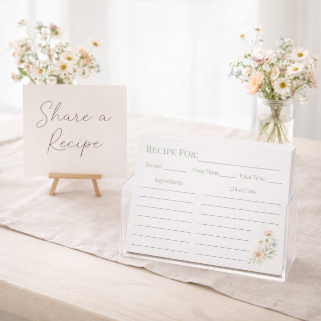 Bridal Shower Wildflower Recipe Card (Skapare uppladdad)