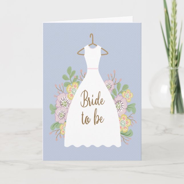 Bridal Shower with Dress and Flowers Kort (Framsida)