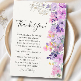 Bridal shower with wildflowers Purple Tones Tack Kort