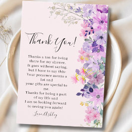 Bridal shower with wildflowers Purple Tones Tack Kort