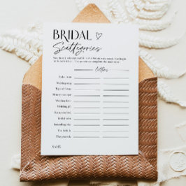 Bridal Shower Word Trivia Party Game Card Inbjudningar