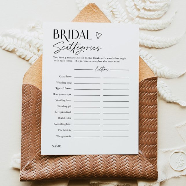 Bridal Shower Word Trivia Party Game Card Inbjudningar (Skapare uppladdad)