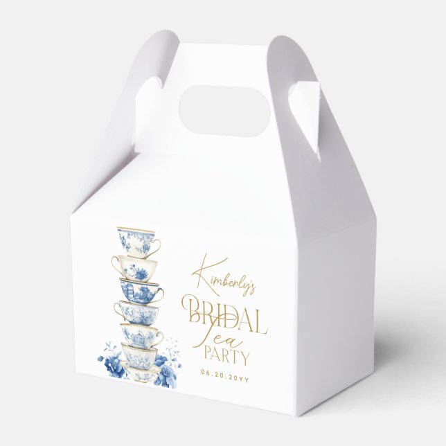 Bridal Tea Party Chinoiserie Blue Bridal Shower Presentaskar (Framsidan Sidan)