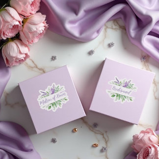 Bridal Team Purple Romantic Floral Split Border Klistermärken