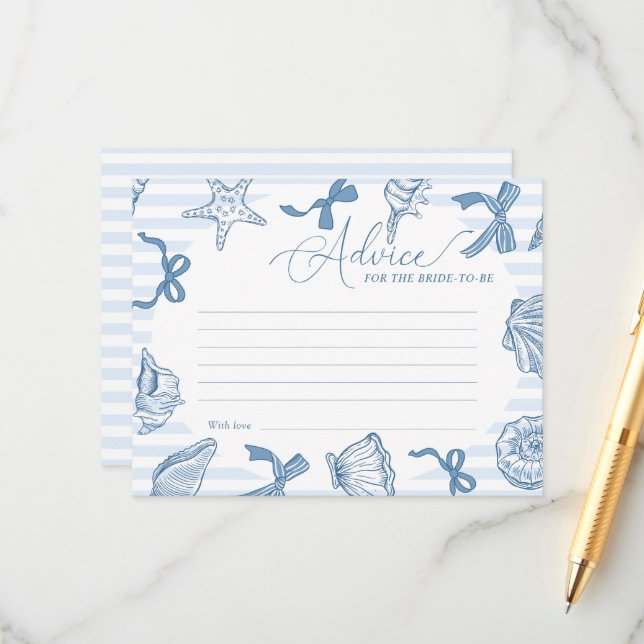 Bridal Toast On The Coast Seashells Advice Bridal Tilläggskort (Fram/Back In Situ)
