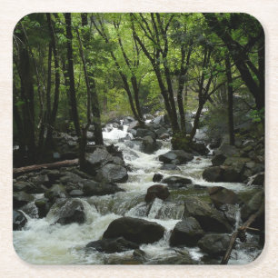 Bridalveil Creek i Yosemite National Park Underlägg Papper Kvadrat