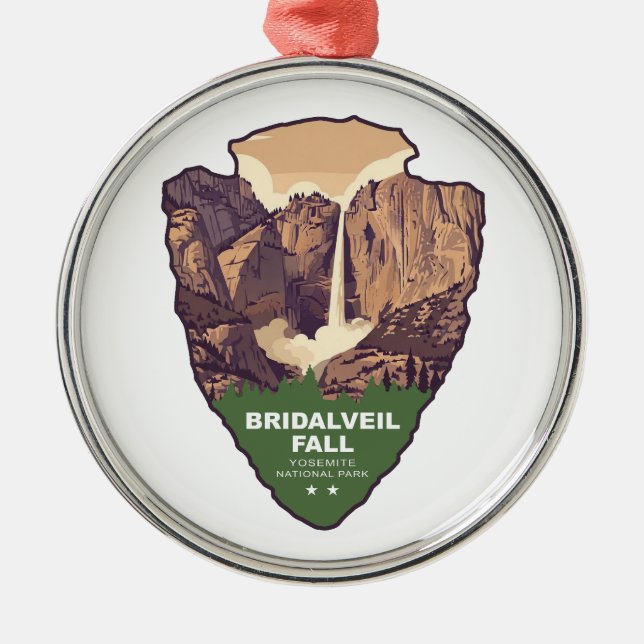 Bridalveil Fall Yosemite National Park Arrowhead Julgransprydnad Metall (Framsidan)