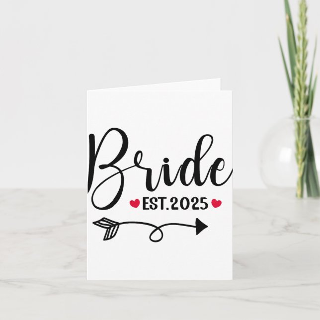 Bride 2025 Bröllop Matching Est 2025 Gift Kort (Framsida)