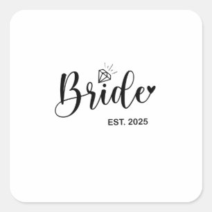 Bride 2025 Vår bröllop-tillkännagivandet Giftermål Fyrkantigt Klistermärke