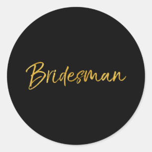 Bride& Groom Bröllop Design Studio Manar Black Runt Klistermärke