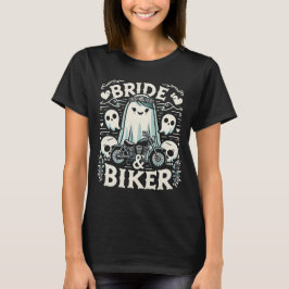 "Bride and Biker" - Cute Bride Ghost på ett moto T Shirt