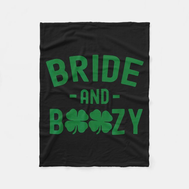Bride And Boozy Irish St Patrick's Day Funny Shamr Fleecefilt (Framsidan)