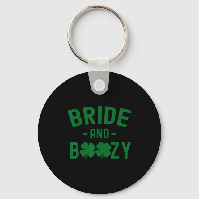 Bride And Boozy Irish St Patrick's Day Funny Shamr Nyckelring (Framsida)