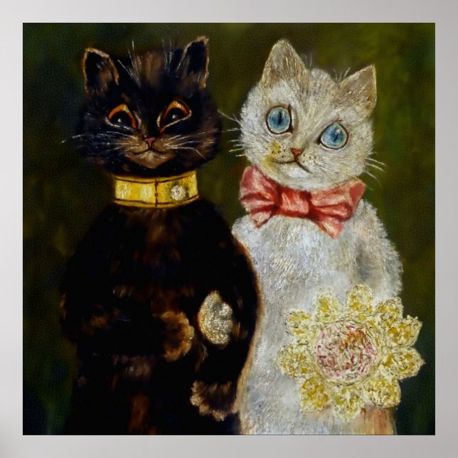 "Bride and Groom" av Louis Wain Poster (Framsidan)