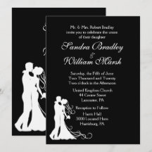 Bride and Groom Black White Bröllop