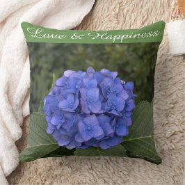 Bride and Groom Blue Hydrangea Personalize Kudde